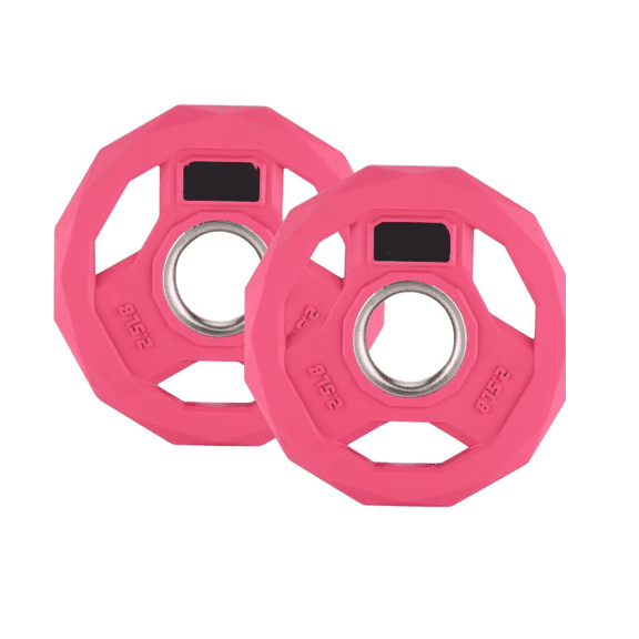 Color Coded Weight Plate 2-Inch Rubber Coated Iron Weight Platesfor Home Gym & Commercial Strength Training Use Multiple Weights Options (2.5-95 Lbs, Single/Pair/Set)