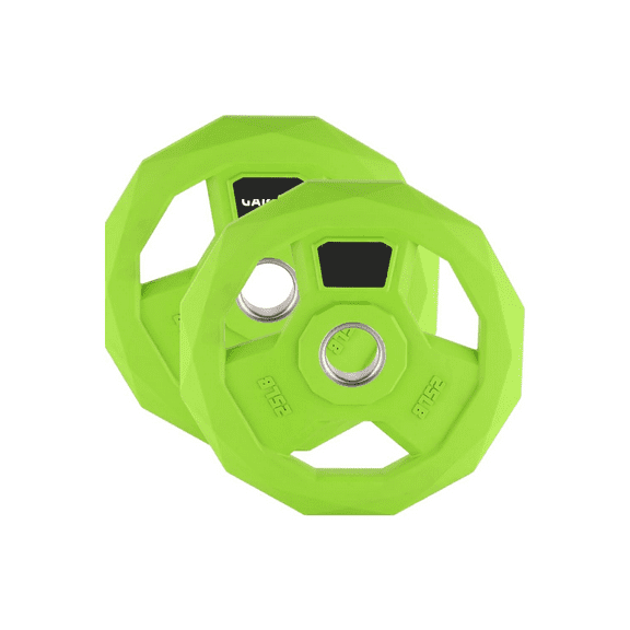 Color Coded Weight Plate  2-Inch Rubber Coated Iron Weight Platesfor Home Gym & Commercial Strength Training Use Multiple Weights Options (2.5-95 Lbs, Single/Pair/Set)