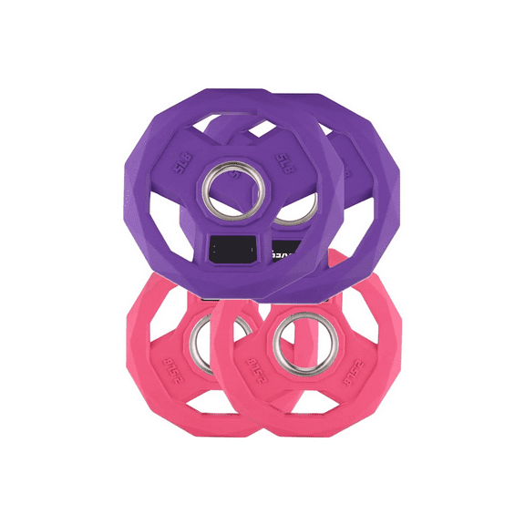 Color Coded Weight Plate 2-Inch Rubber Coated Iron Weight Platesfor Home Gym & Commercial Strength Training Use Multiple Weights Options (2.5-95 Lbs, Single/Pair/Set)