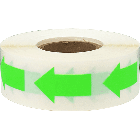 Color Coding Arrow Labels Fluorescent Green 1 x 5/8 Inch 500 Total Adhesive Stickers