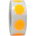 thumbnail image 1 of Color Coding Burst Labels Fluorescent Orange Starburst Design 1 Inch 500 Total Adhesive Stickers, 1 of 3