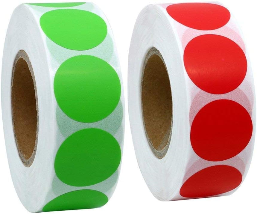 Color Coding Dot Labels 25mm Round Natural Paper Stickers Adhesive