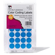 Color Coding Dots, Self-Adhesive Labels, 0.75 Inch Diameter, Blue, Box of 1000