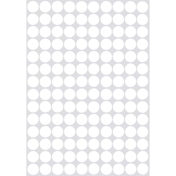 Color Coding Labels 3/8" Round 10 mm, White Dot Stickers, 0.375 inch rounds sticker by Royal Green