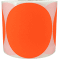 thumbnail image 1 of Color Coding Labels Fluorescent Red Round Circle Dots 5 Inch 500 Total Adhesive Stickers, 1 of 2