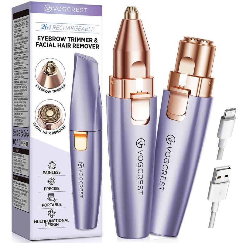Facial & Eyebrow 2 in 1 Rechargeable Hair Remover for Women ,For Face ...