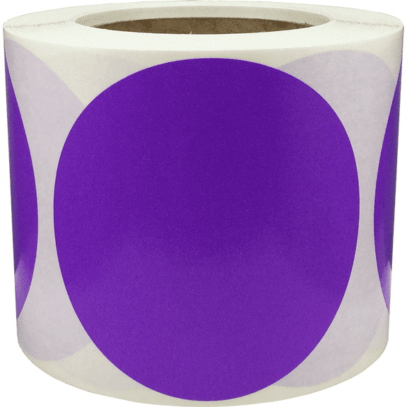 Color Coding Labels Purple Round Circle Dots 4 Inch 500 Total Adhesive Stickers