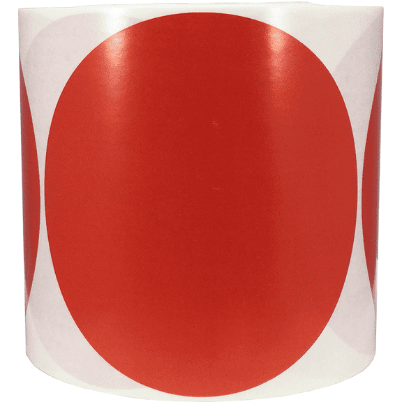 Color Coding Labels Red Round Circle Dots 5 Inch 500 Total Adhesive Stickers
