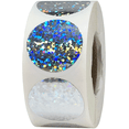 thumbnail image 1 of Color Coding Labels Silver Holographic Sparkle Round Circle Dots 1 Inch 500 Total Adhesive Stickers, 1 of 3
