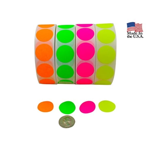 Autocollants Ronds Fluo Orange Vif - Lot Pratique Avec Boîte De Rangement