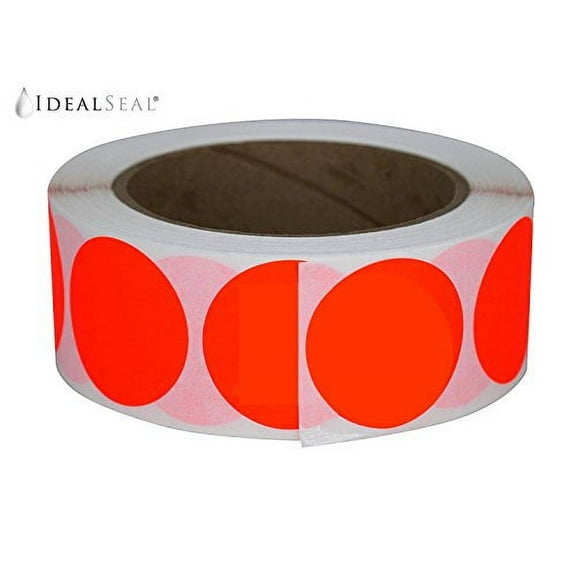 Color Coding Labels Super Bright Neon Orange Round Circle Dots For Organizing Inventory 1.5 Inch 1000 Total Adhesive Stickers
