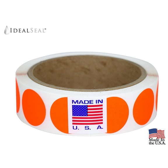 Color Coding Labels Super Bright Neon Orange Round Circle Dots For Organizing Inventory 1 Inch (Neon Orange) (1500 Per Roll)