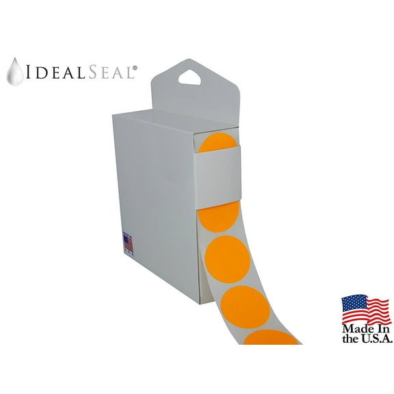 Color Coding Labels Super Bright Neon Orange Round Circle Dots (With Easy Dispenser Box)1.5 Inch 500 Total Adhesive Stickers (Neon Orange)