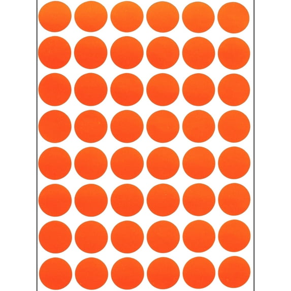Color Coding Labels approximately ~ 3/4" Round 17 mm, Orange Dot Sticker 0.69 inch in 720 Pack by Royal Green