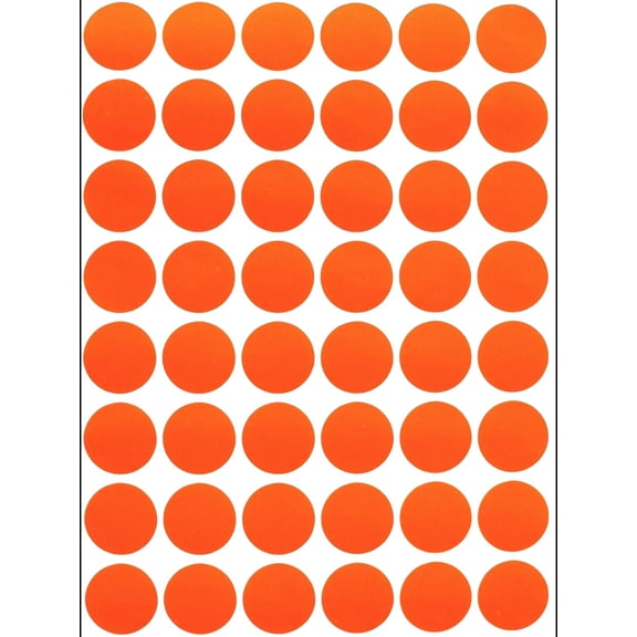 Color Coding Labels approximately ~ 3/4" Round 17 mm, Orange Dot Sticker 0.69 inch in 720 Pack by Royal Green
