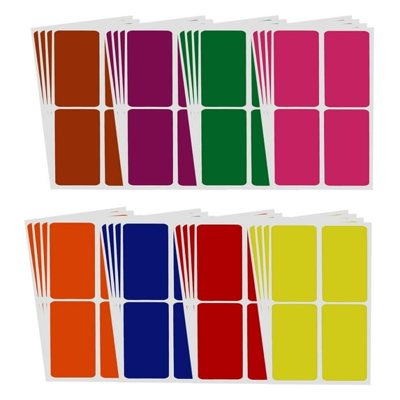Color Coding Labels in 8 Different Colors - Rectangular Label Stickers for Name Tags 3x2-128 Pack by Royal Green