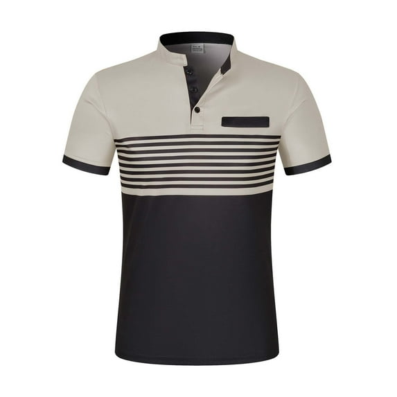 Color Color Shirts for Men Short Sleeve Business Work Shirt Comfortable Office Wear Shirts with Pocket Men's V Neck Tee Shirts