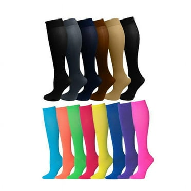 Color Compact Long Barrel Sports Compression Socks for Men and Women Compression Miracle Socks-black-S/M