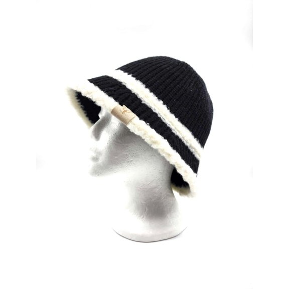 Color Contrast Winter Knit Bucket Hat