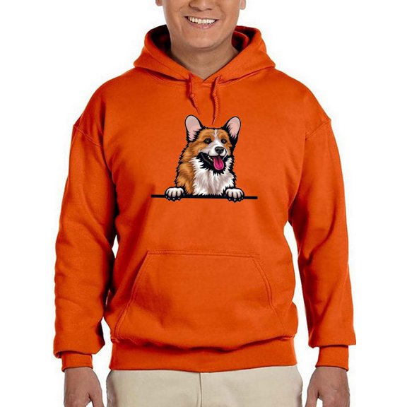 Color Corgi Peeking Hoodie Men -Image by Shutterstock, Male 5X-Large
