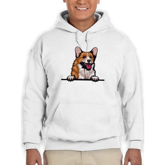 Color Corgi Peeking Hoodie Men -Image by Shutterstock, Male Medium