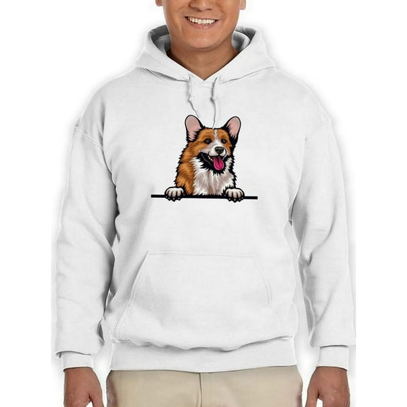 Color Corgi Peeking Hoodie Men -Image by Shutterstock, Male Medium