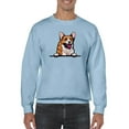 thumbnail image 1 of Color Corgi Peeking Sweatshirt Men -Image by Shutterstock, Male 3X-Large, 1 of 4