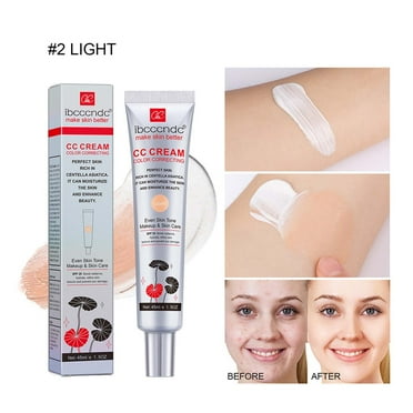 Color Correcting CC Cream with Centella Asiatica, CC Red Correct Cream, Moisturizing Skin Tone Adjusting, CC Cream Concealer Full Coverage, SPF 25 Moisturizing Sunscreen Pre-Makeup Primer