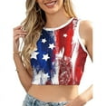 thumbnail image 1 of Color Cosplayer American USA Flag Crop Tank Tops for Women T Shirt Patriotic 4th of July Vest Tops B298-1004 M, 1 of 3