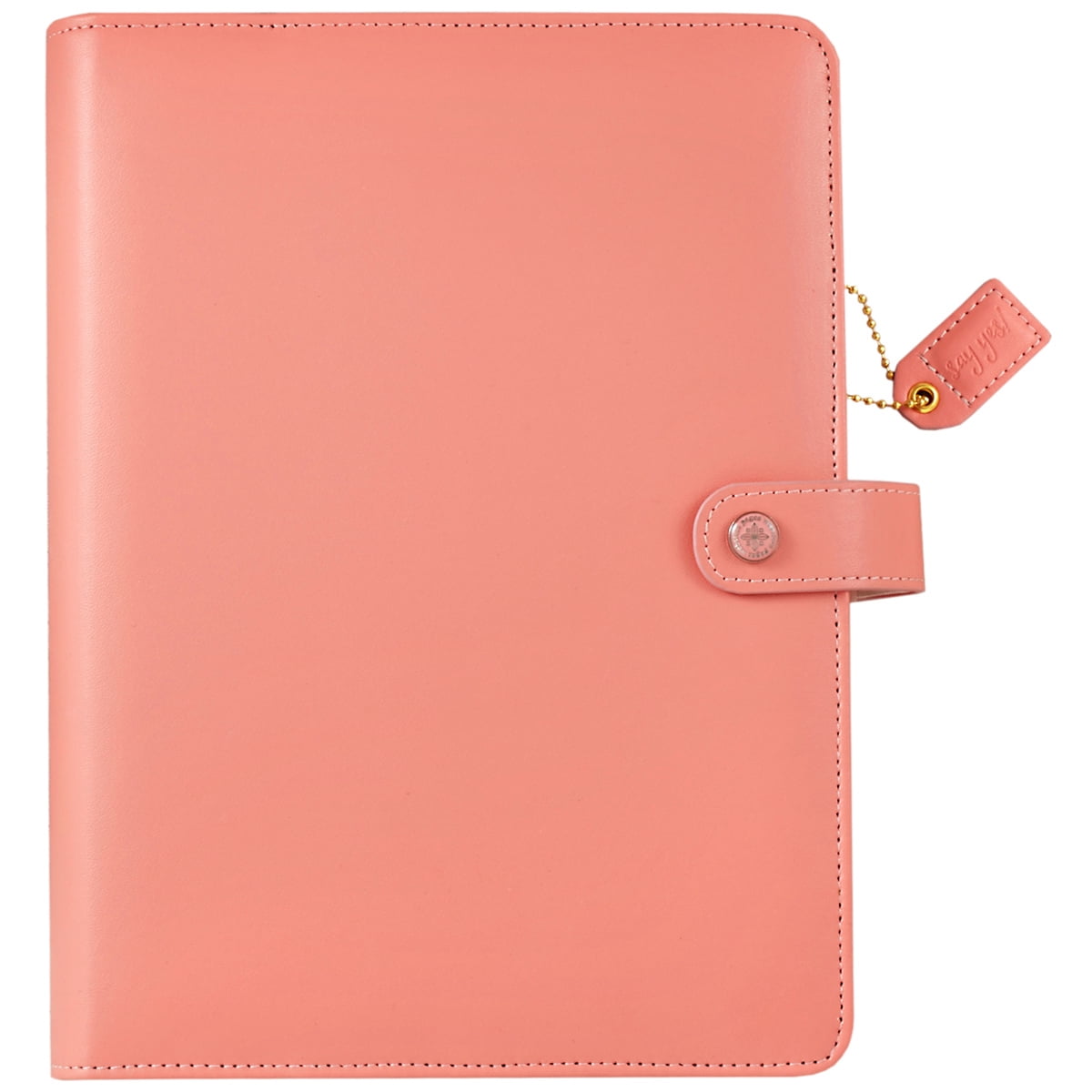 Color Crush A5 Faux Leather 6Ring Planner Binder 7.5"X10"Pretty Pink