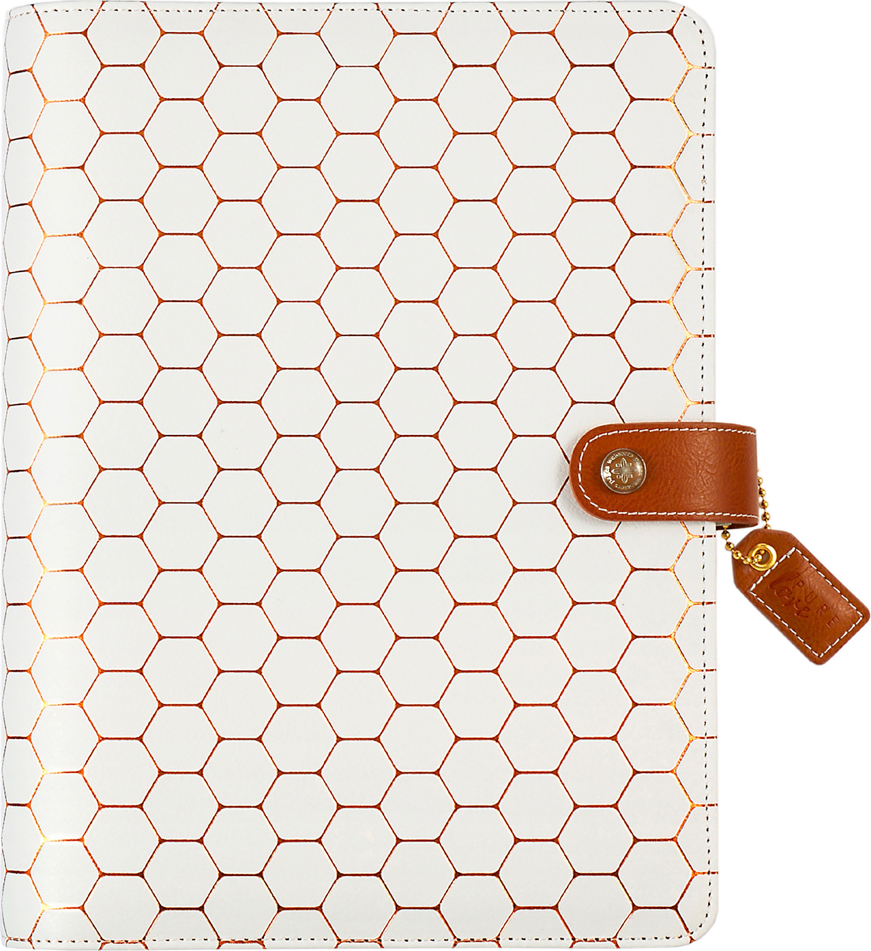 Color Crush A5 Faux Leather Planner Kit 7.5"X10"-Copper Hexagon