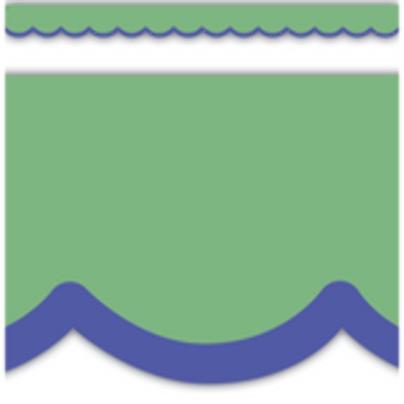 Color Crush Green with Blue Scallops Die-Cut Border Trim