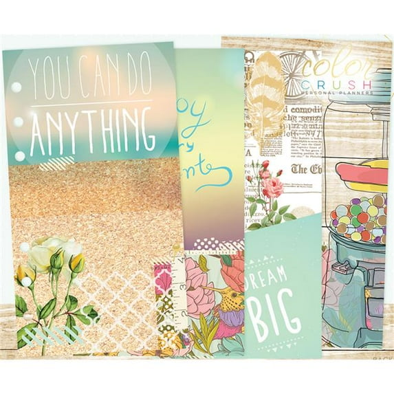 Color Crush A2 Personal Planner Inserts -Staying Inspired - 4 Designs, Pk 3