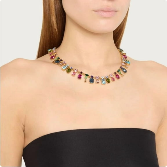 Color Crystal Color Combination Light Luxury Niche Design Temperament High-grade Collar Bone Choker
