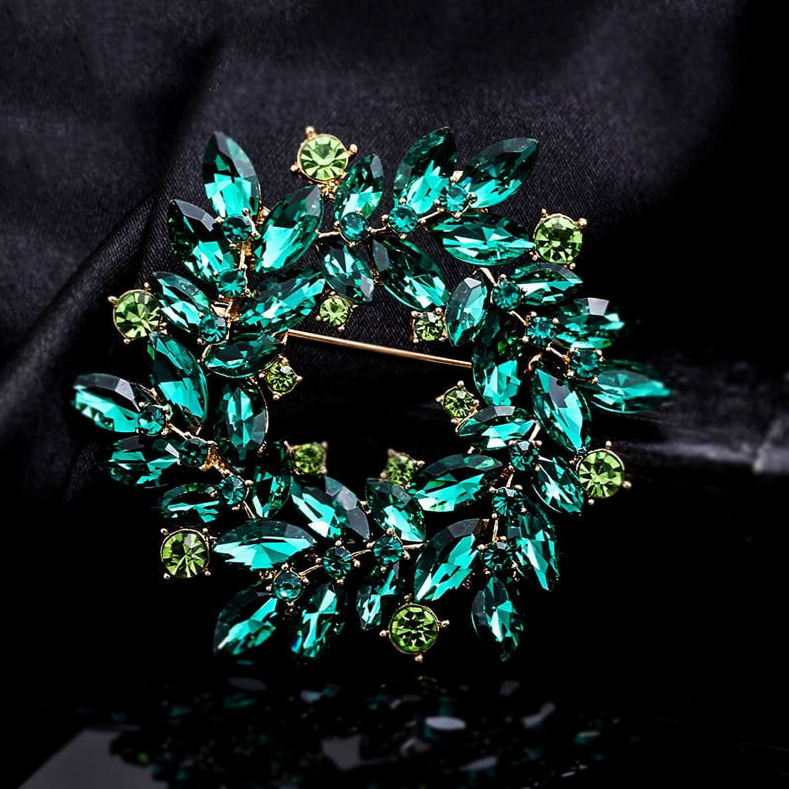 Color Crystal Wreath Flower Brooch Fashion Brooches For Women Costume