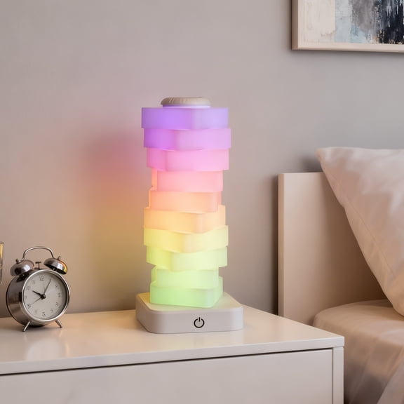 Color Cube Desk Lamp with USB Charging, Colorful Atmosphere Light for Bedroom Decor