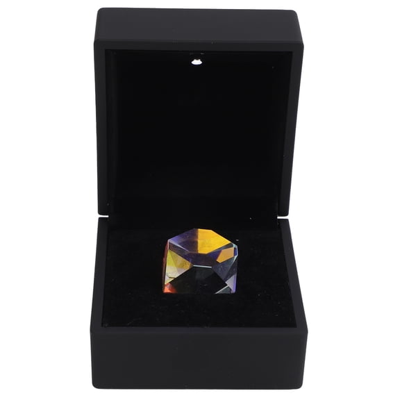 Color Cube Prism 20mm K9 Optical Crystal Glass Polyhedron RGB Dispersion Prism for Physics Teaching Art Decor Photography Props