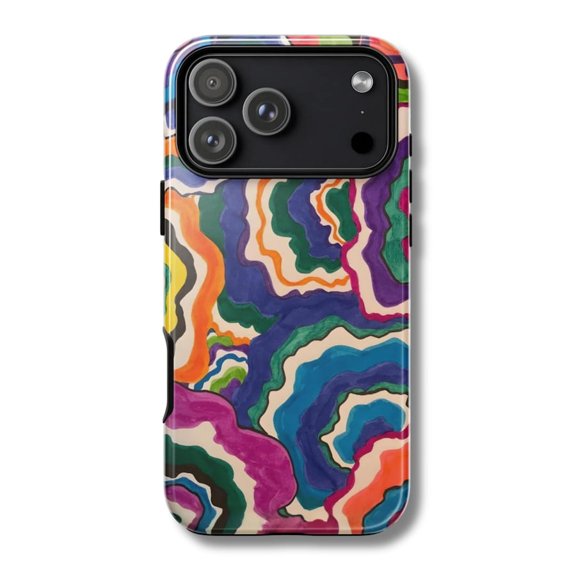 Color Current Abstract Art Case for iPhone 11 12 13 14 15 16 17 Pro Max Plus