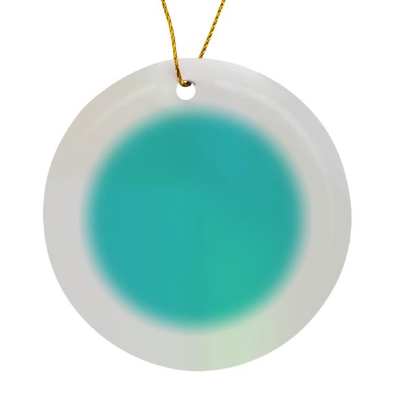 3drose, Color Dark Turquoise, Circle Porcelain Ornament