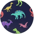 Color Dinosaurs Round Soft Baby Blankets for Boys Girls, Newborn