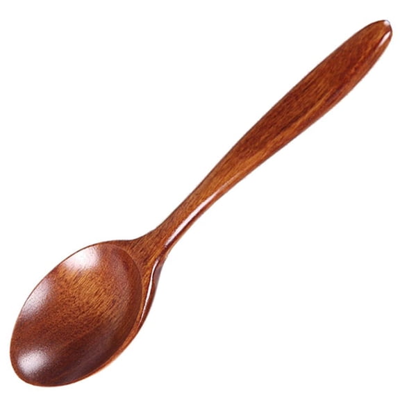 Wooden Spoons, 7 Inch Wood Soup Spoons for Eating Mixing Stirring, Japanese Style Kitchen Utensil, Eco Friendly Table Spoon for Daily Use, 1pcs