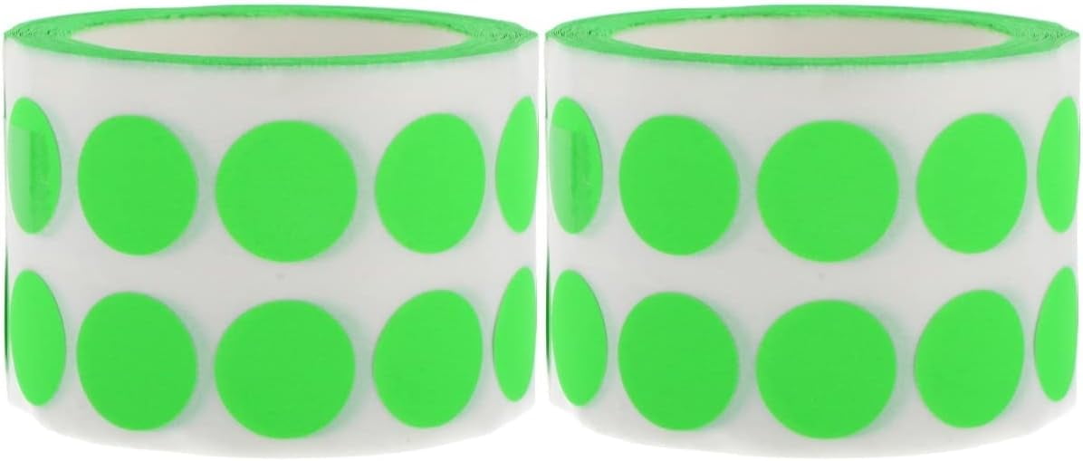 Color Dot Stickers Envelope Seal Stickers 2 Rolls of Fluorescent Dot