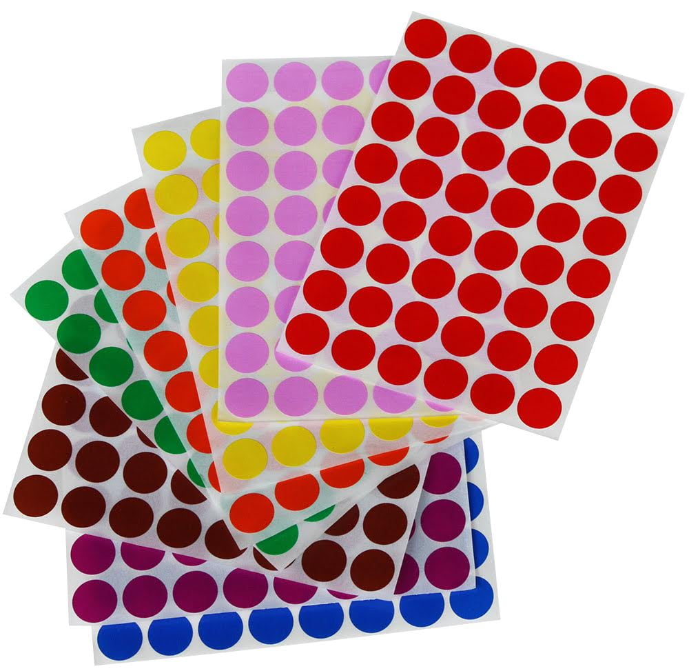 3/4 Assorted Colors Kit (2 Colors) of Color Code Sticker Dots