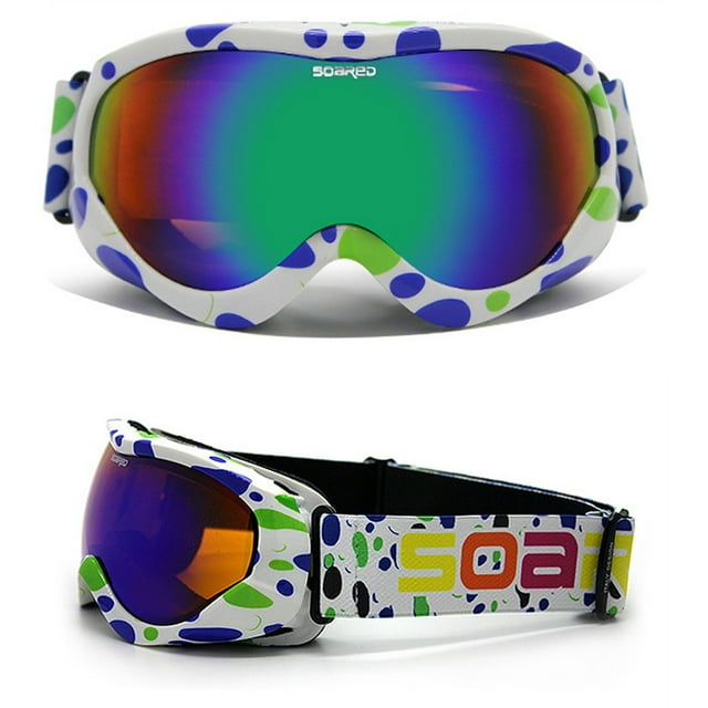 Color Double Layer AntiFog Ski Goggles Windproof Mirror Outdoor Riding