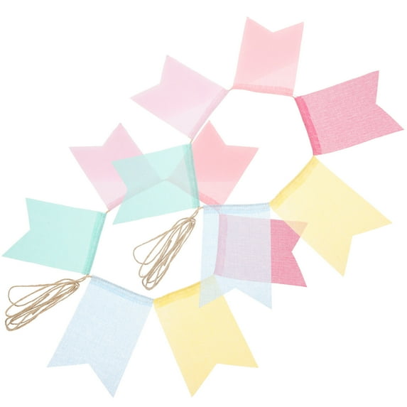 Color Dovetail Wedding Decorations for Ceremony Decorative Banner 2 Pcs The Bunting Linen Flag Flags