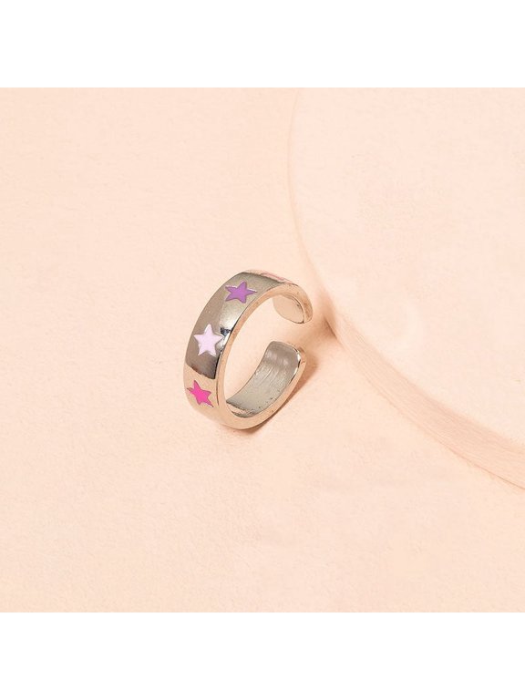 Color Dripping Nectarine Retro Peach Heart-shaped Ring Women
