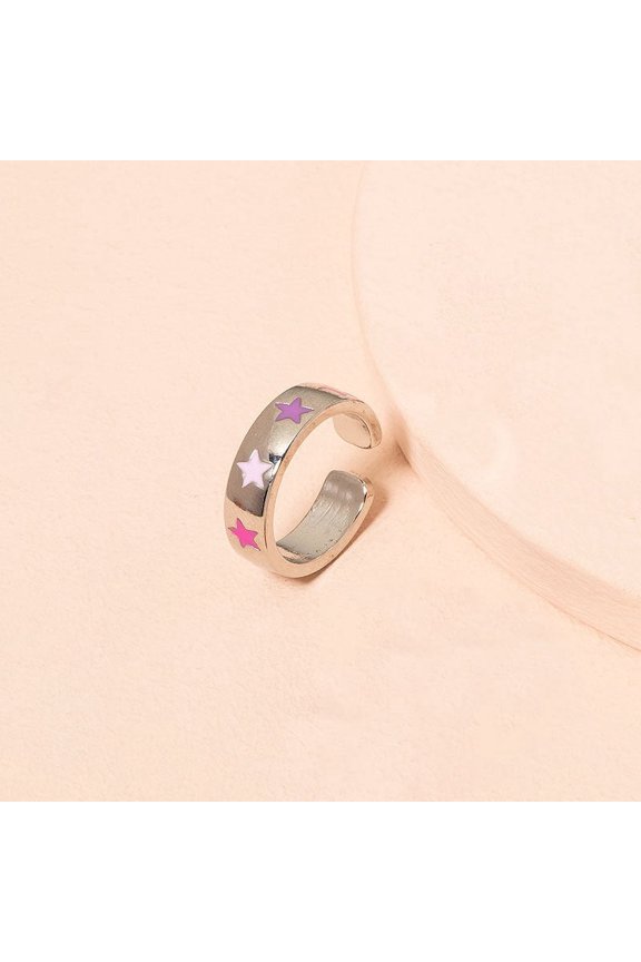 Color Dripping Nectarine Retro Peach Heart-shaped Ring Women