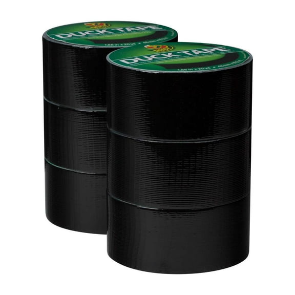 Color Duck Tape Brand Duct Tape , Black, 6 Pack, 1.88 in. x 20 yd., 6 Pack