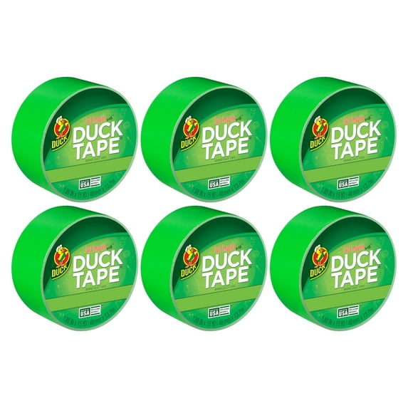 Color Duck Tape Brand Duct Tape - Lime Green, 1.88 in. x 15 yd., 6 Pack