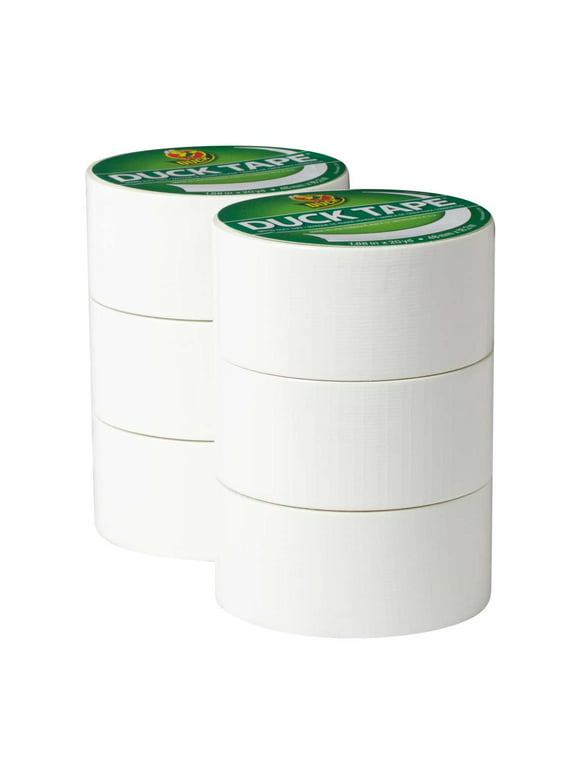 Color Duck Tape Brand Duct Tape , White, 1.88 in. x 20 yd., 6 Pack